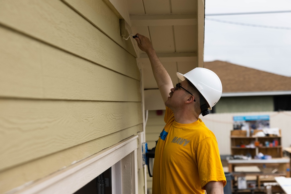 Sailors help Habitat For Humanity build homes