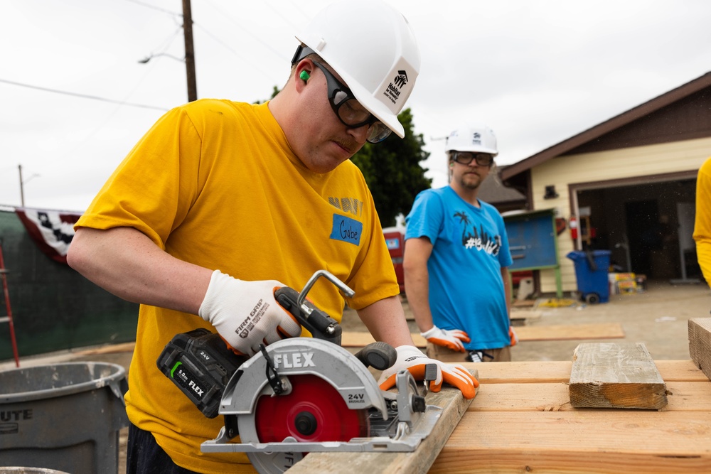 Sailors help Habitat For Humanity build homes