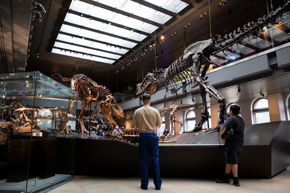 Sailors and Marines Tour Natural History Museum of LA during LA Fleet Week