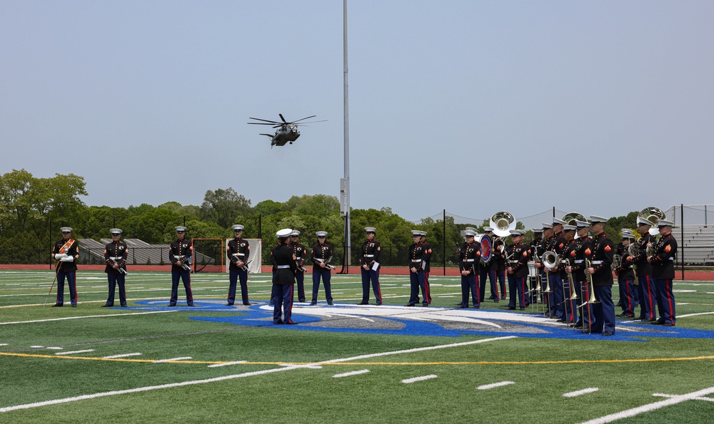 Quantico Marine Band performs at Hauppauge High School on Long Island, New York during Fleet Week