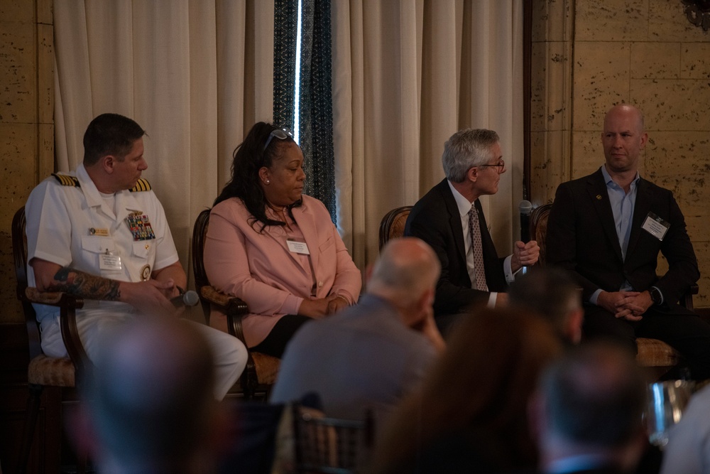 Service Members take part in a leadership Summit.