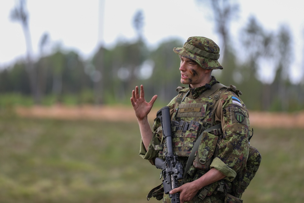 Estonian soldier during his interview with NATO