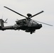 Apache Helicopter flies in response to a call for fire