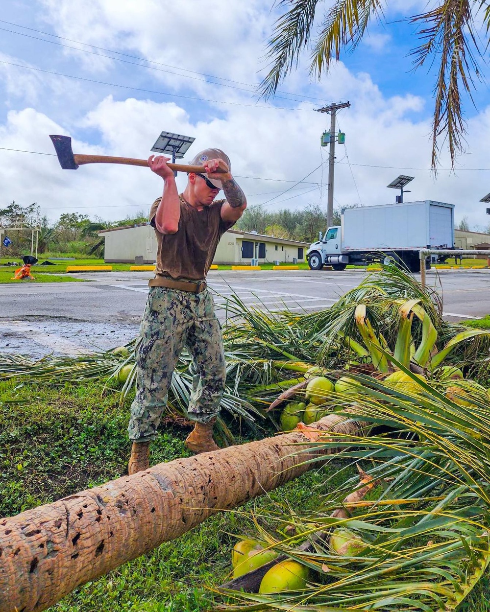 NMCB-5 Clears Debris After Super Typhoon Mawar in Guam During Deployment 2023