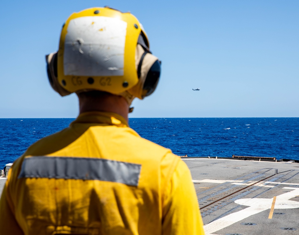 USS Robert Smalls (CG 62) Conducts Flight Quarters