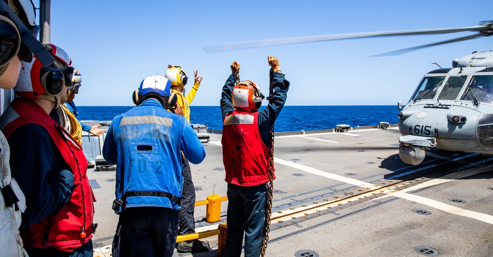 USS Robert Smalls (CG 62) Conducts Flight Quarters