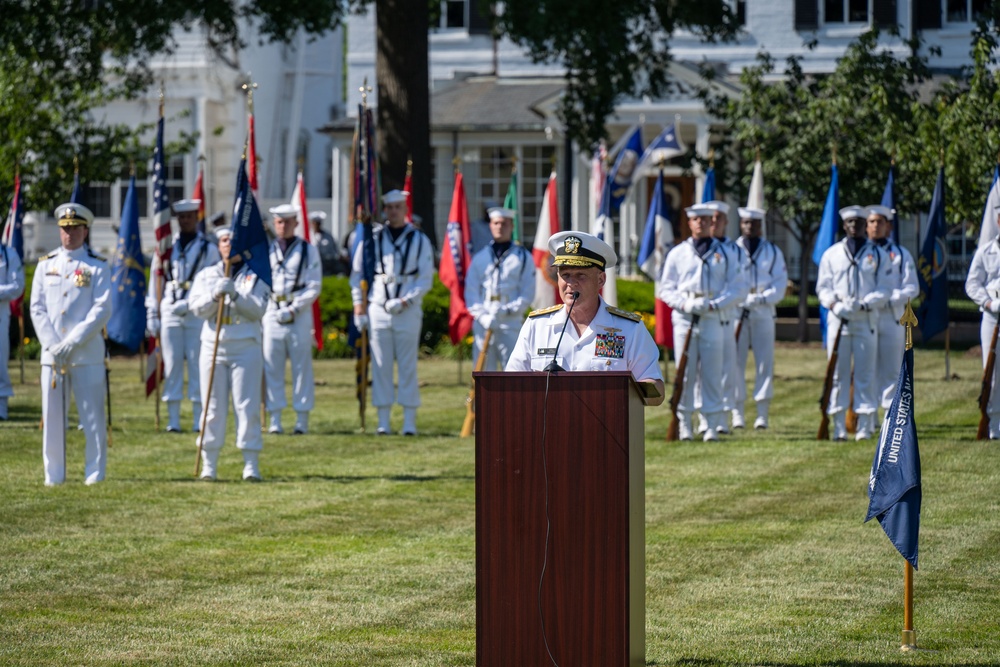 CNO Hosts Singapore’s Chief of Defense at Washington Navy Yard