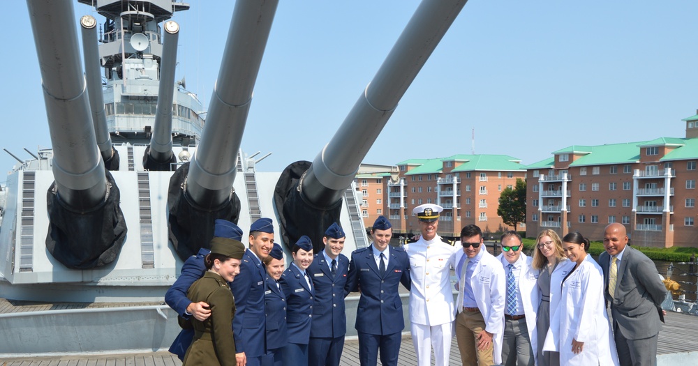 EVMS Photo opportunity aboard the Battleship Wisconsin