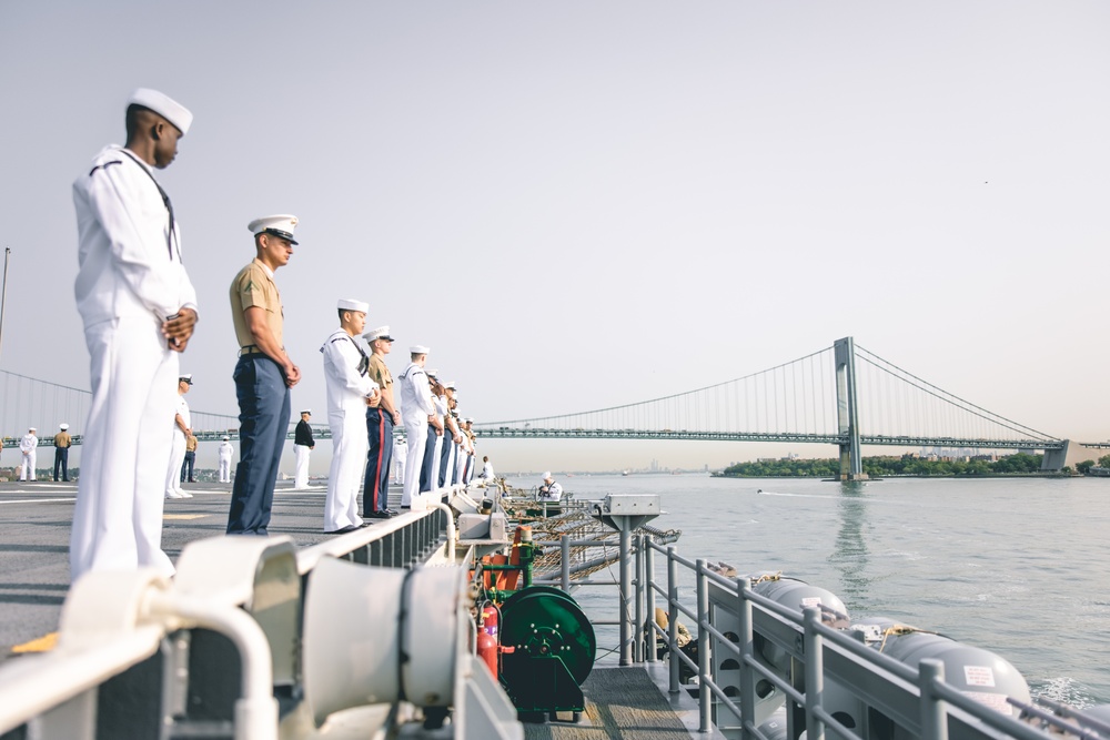 USS Wasp (LHD 1) Arrives in NYC for Fleet Week 2023