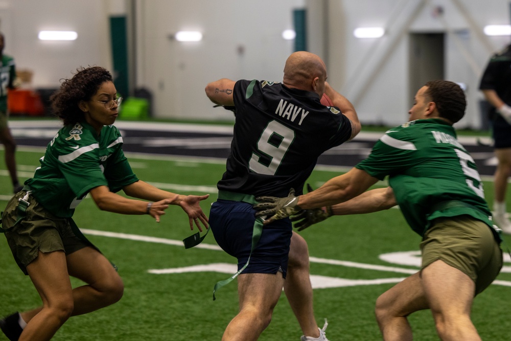 U.S. Marines and Sailors Compete in Flag Football