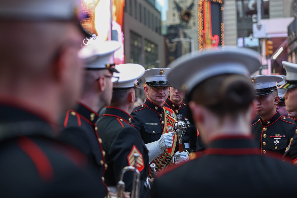 Quantico Marine Band performs at Times Square, New York during Fleet Week