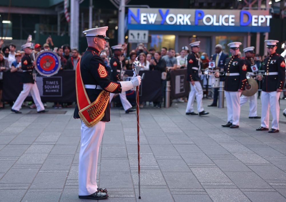 Quantico Marine Band performs at Times Square, New York during Fleet Week