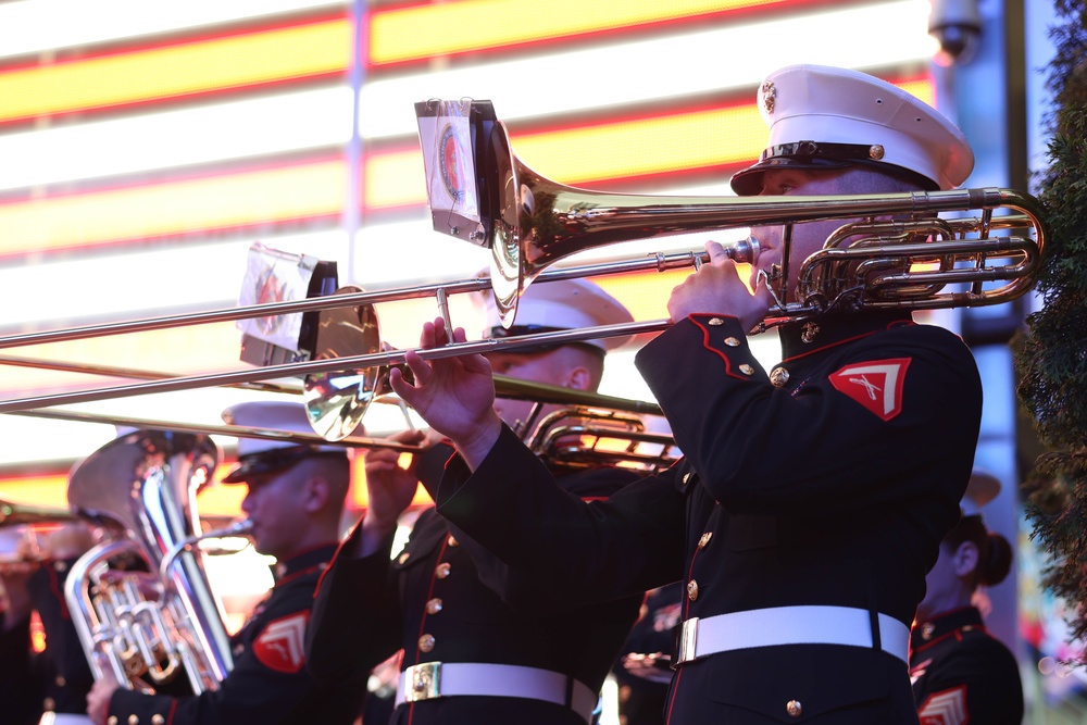 Quantico Marine Band performs at Times Square, New York during Fleet Week