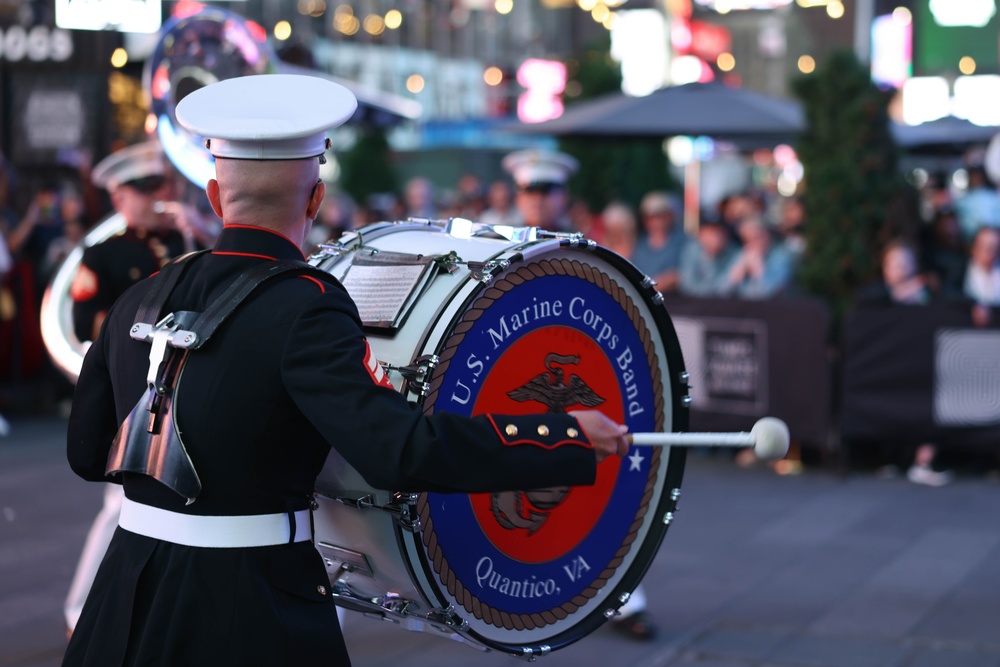 Quantico Marine Band performs at Times Square, New York during Fleet Week