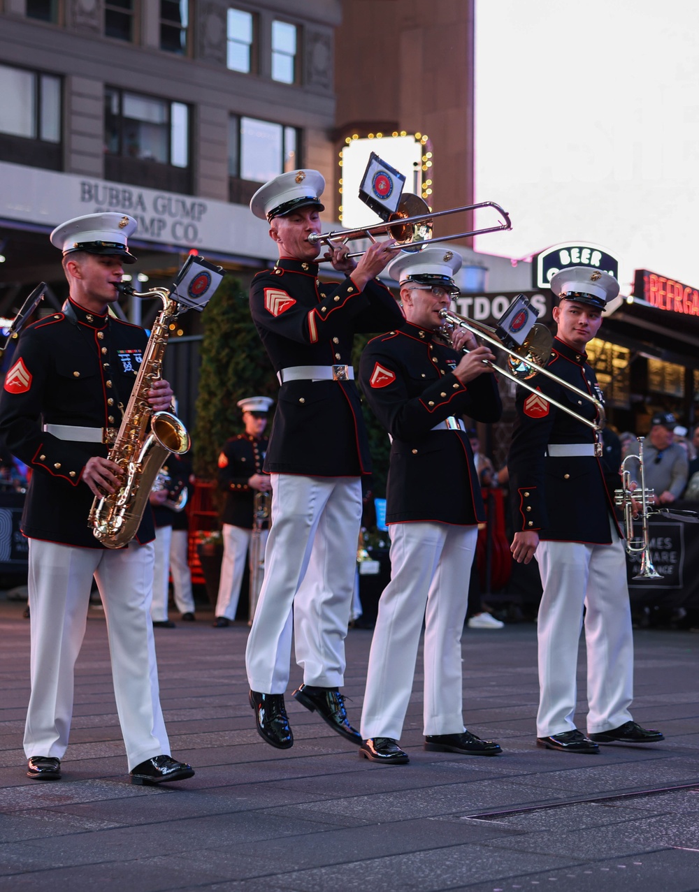 Quantico Marine Band performs at Times Square, New York during Fleet Week