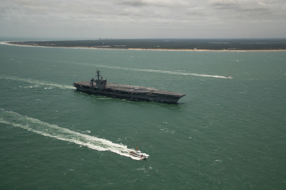 George Washington Returns from Sea Trials