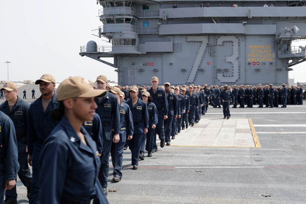 Manning the Rail: George Washington Departs Newport News Shipbuilding