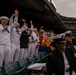 Sailors and Marine attend a Anaheim Angels game