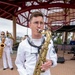 Navy Band Southwest plays at Angels stadium