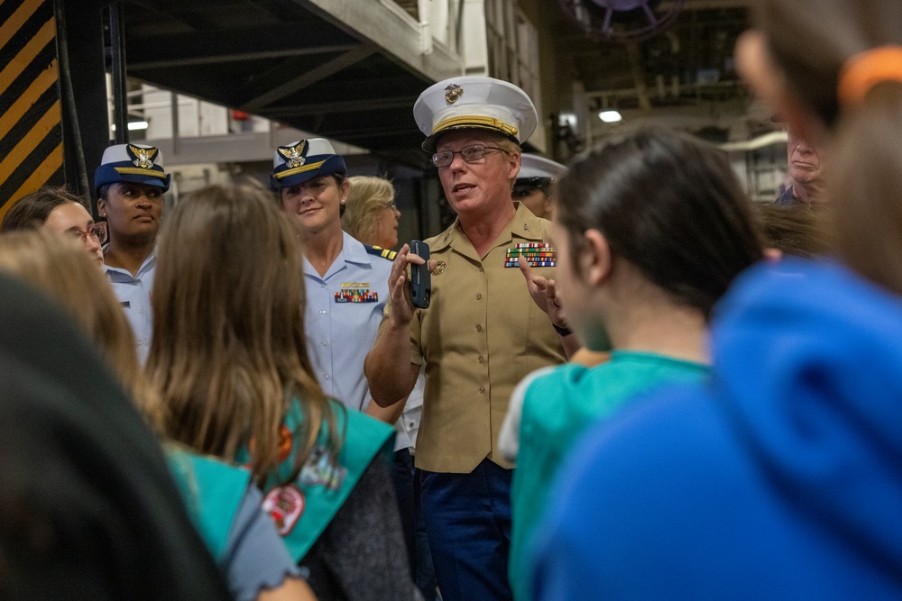 Girl Scouts visit USS Wasp during Fleet Week New York 2023