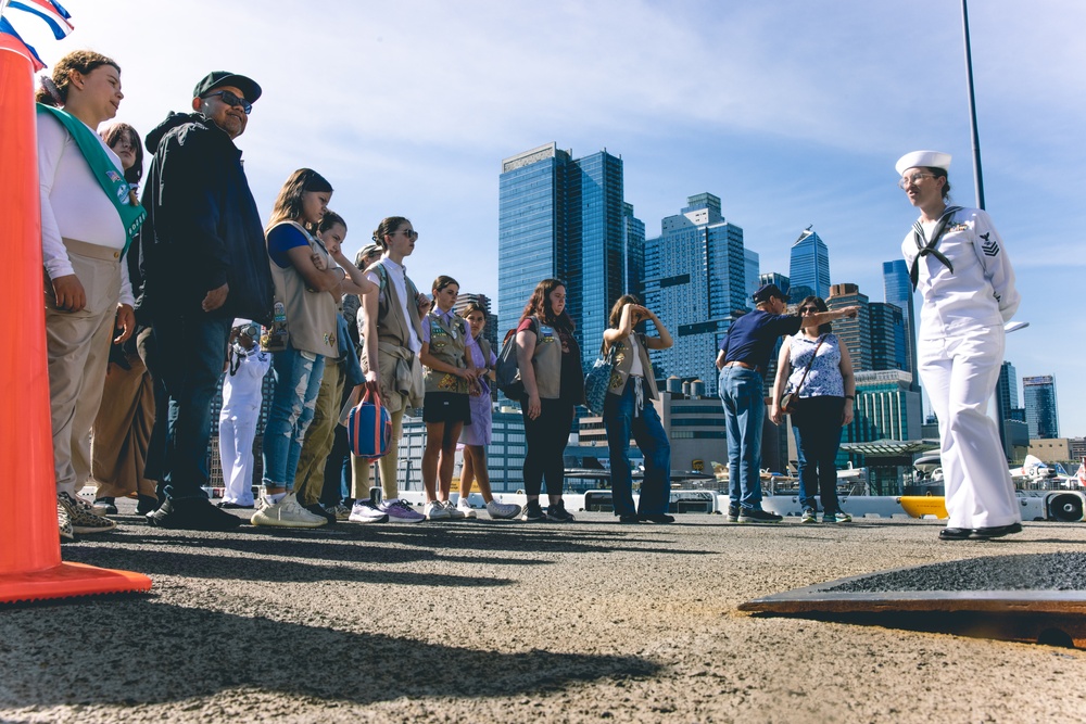 Girl Scouts visit USS Wasp during Fleet Week New York 2023