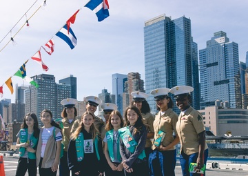Girl Scouts visit USS Wasp during Operation Cookie Drop-off