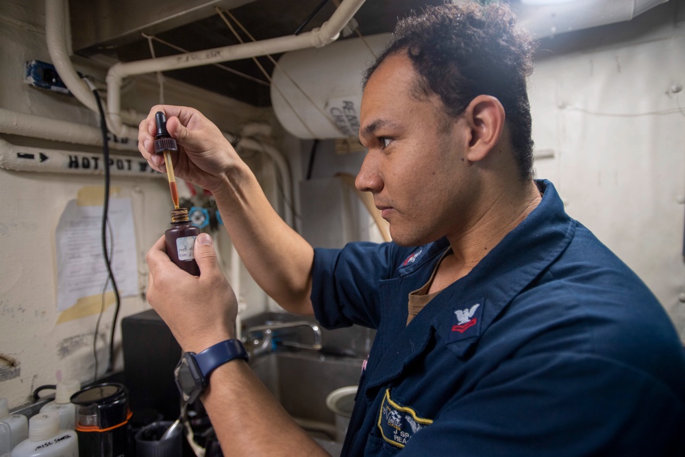 U.S. Navy Sailor Performs Titration