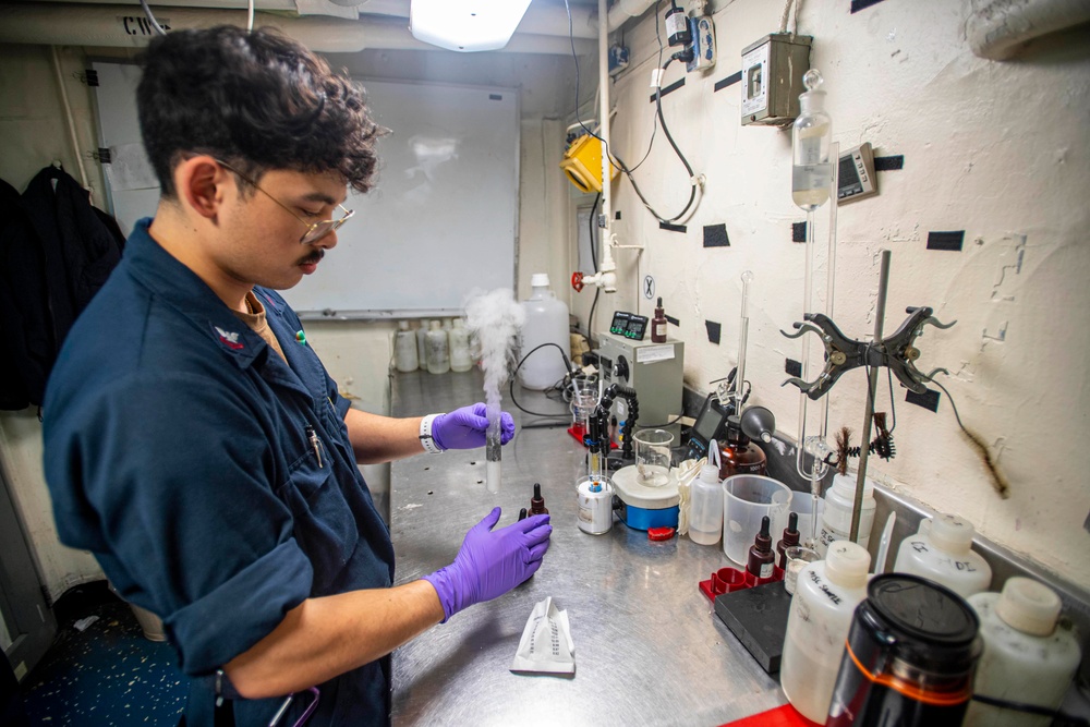 U.S. Navy Sailor Conducts Turbidity Test