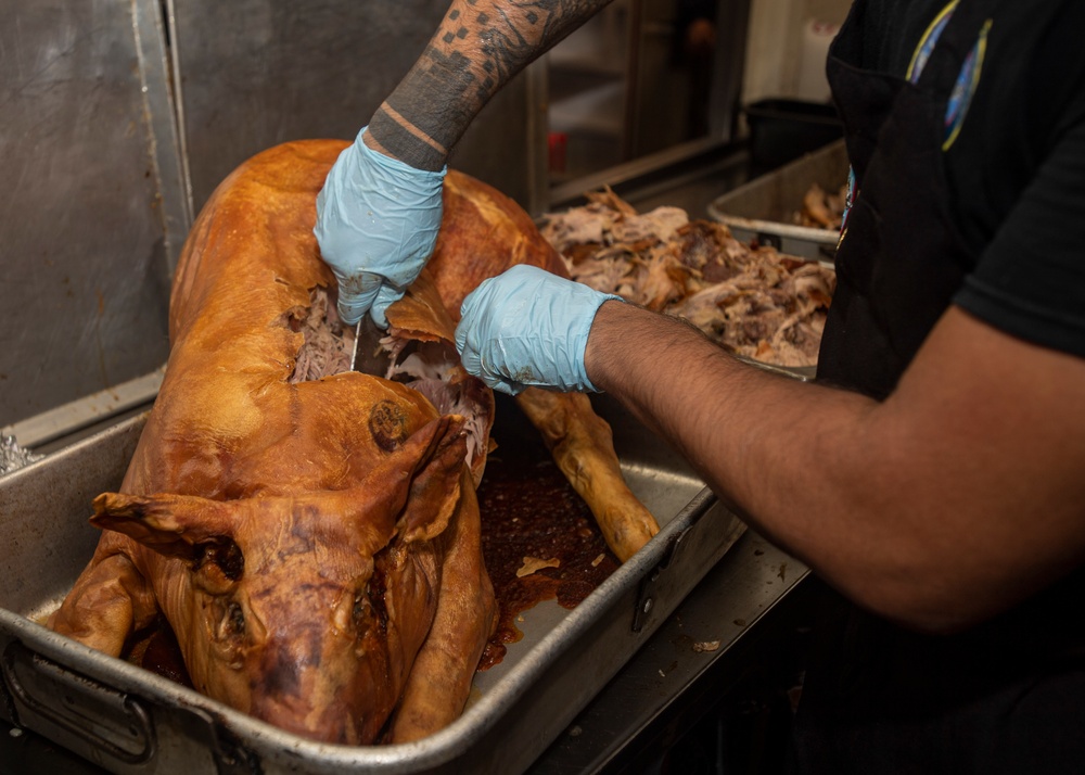 Sailors Prepares a Pig