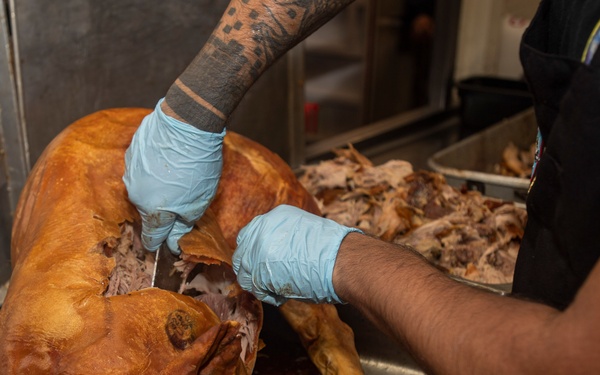 Sailors Prepares a Pig