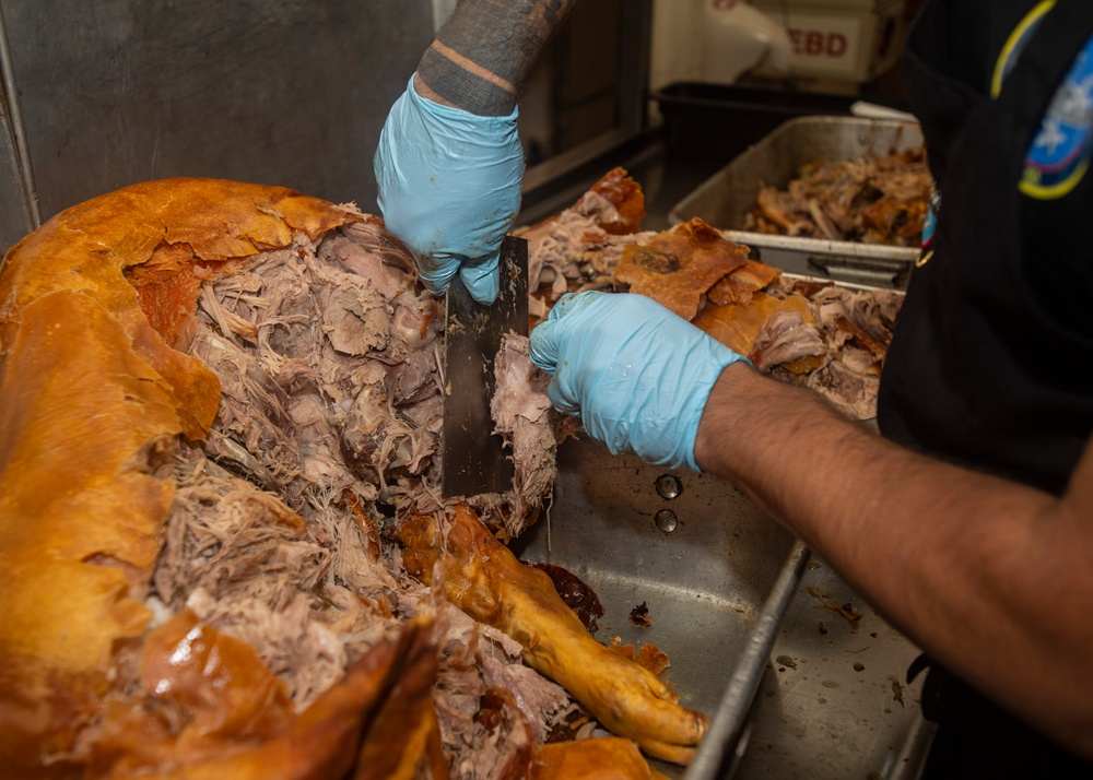 Sailors Prepares a Pig