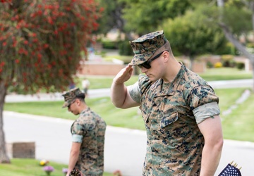 Memorial Day Flag Placing at Green Hills Memorial Park - LAFW