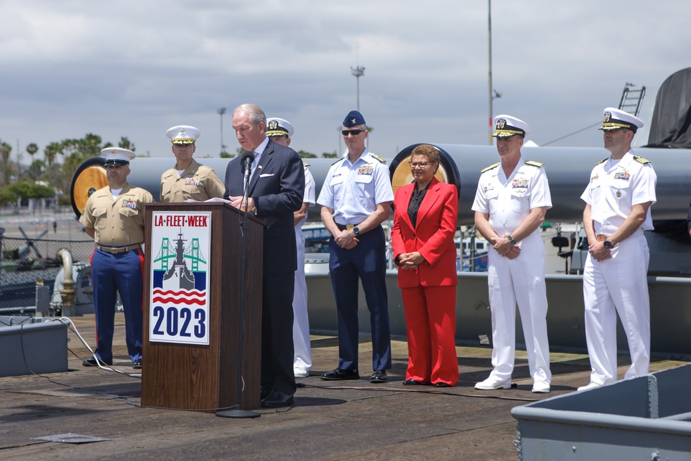 Military, city leaders host LA Fleet Week press conference