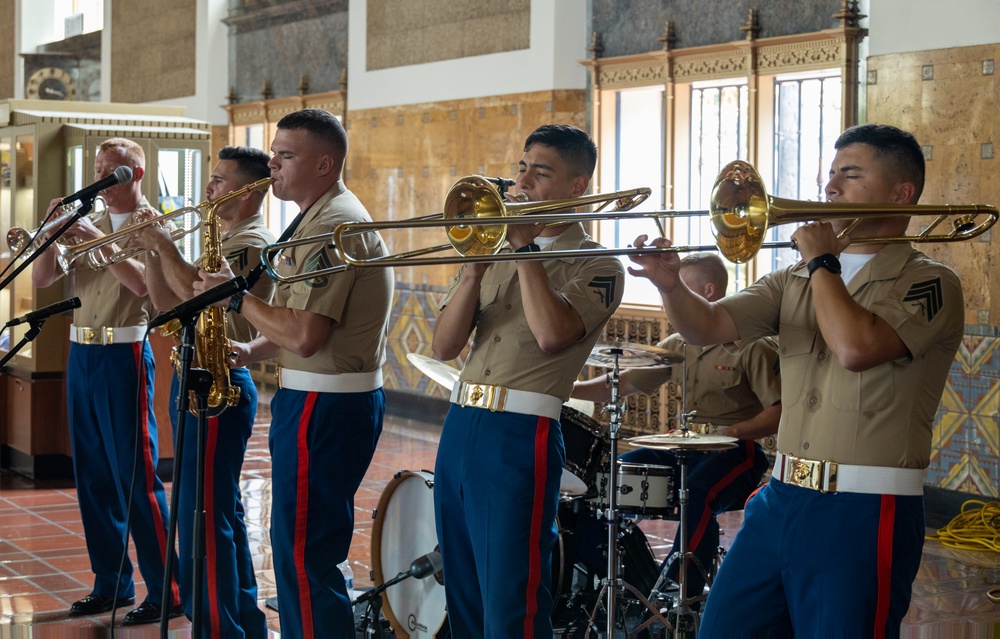 Marines jam out at Union Station
