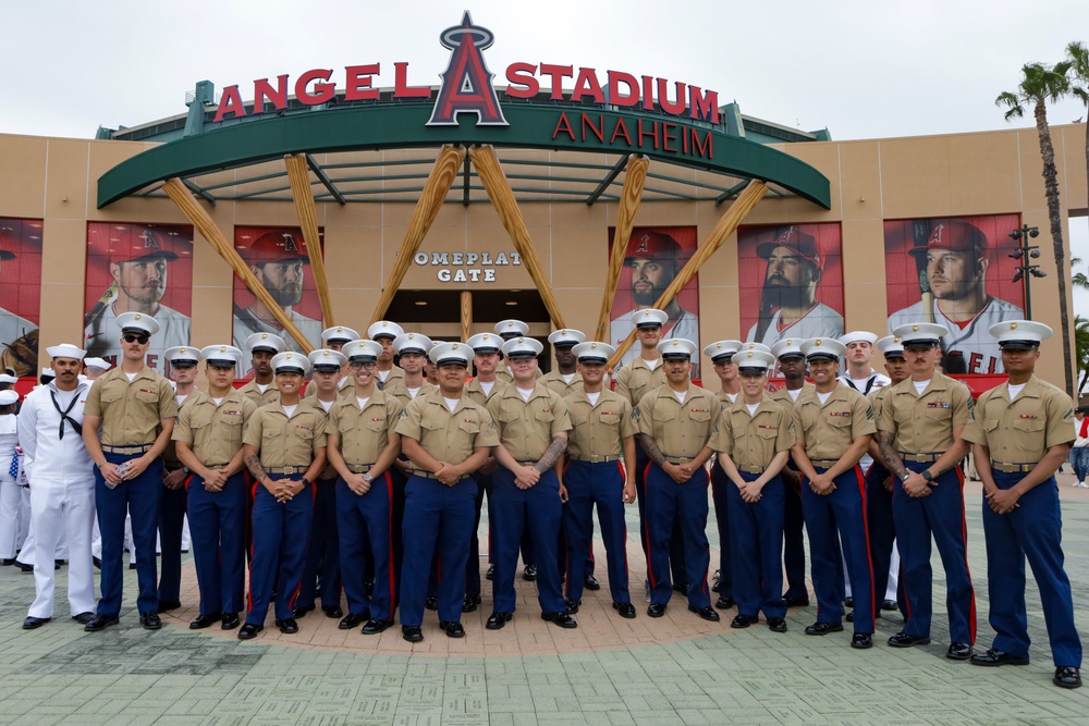 U.S. Marines, Sailors attend Angels Game