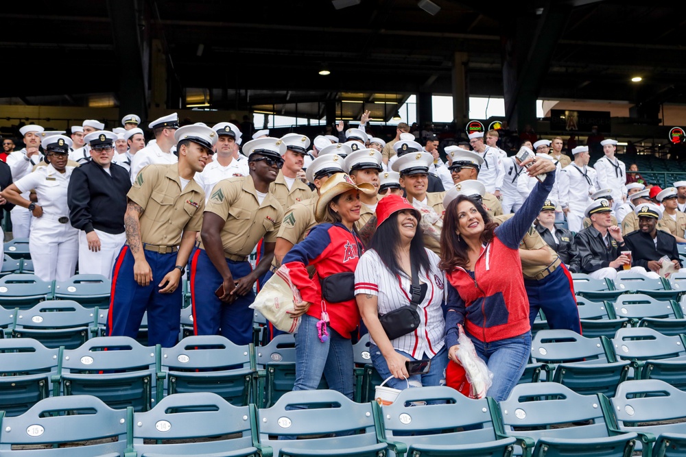 U.S. Marines, Sailors attend Angels Game