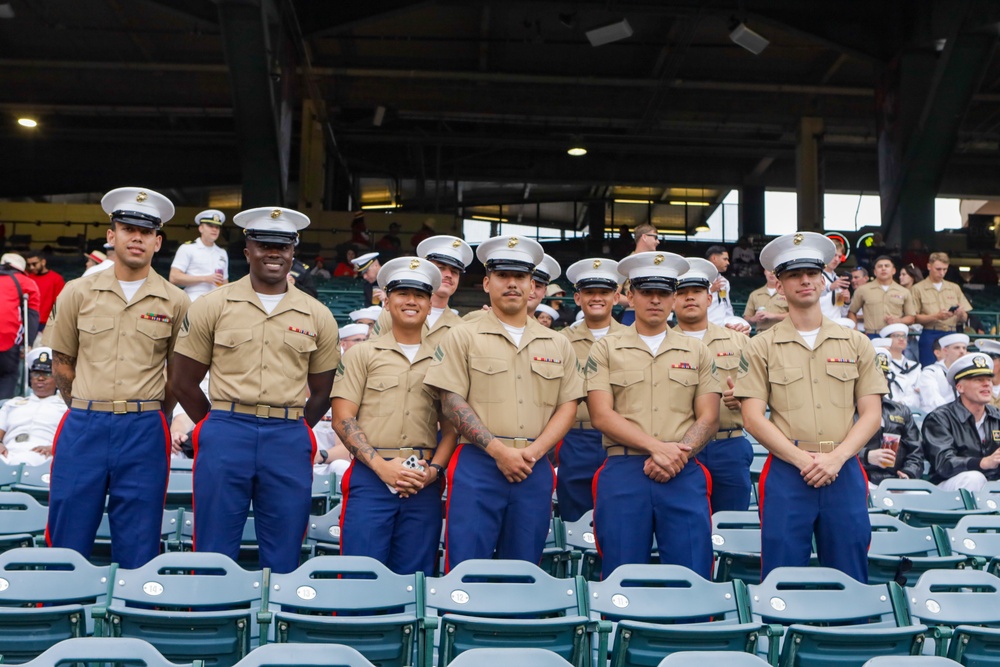 U.S. Marines, Sailors attend Angels Game