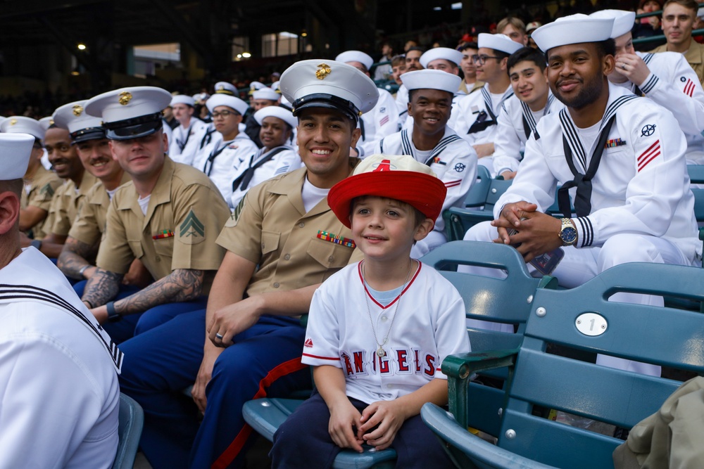U.S. Marines, Sailors attend Angels Game