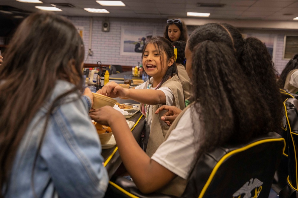 Girl Scout Troop 6000 tours Wasp