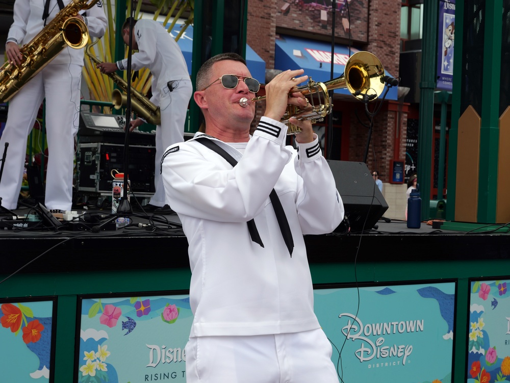 Navy Band Southwest plays at Downtown Disney