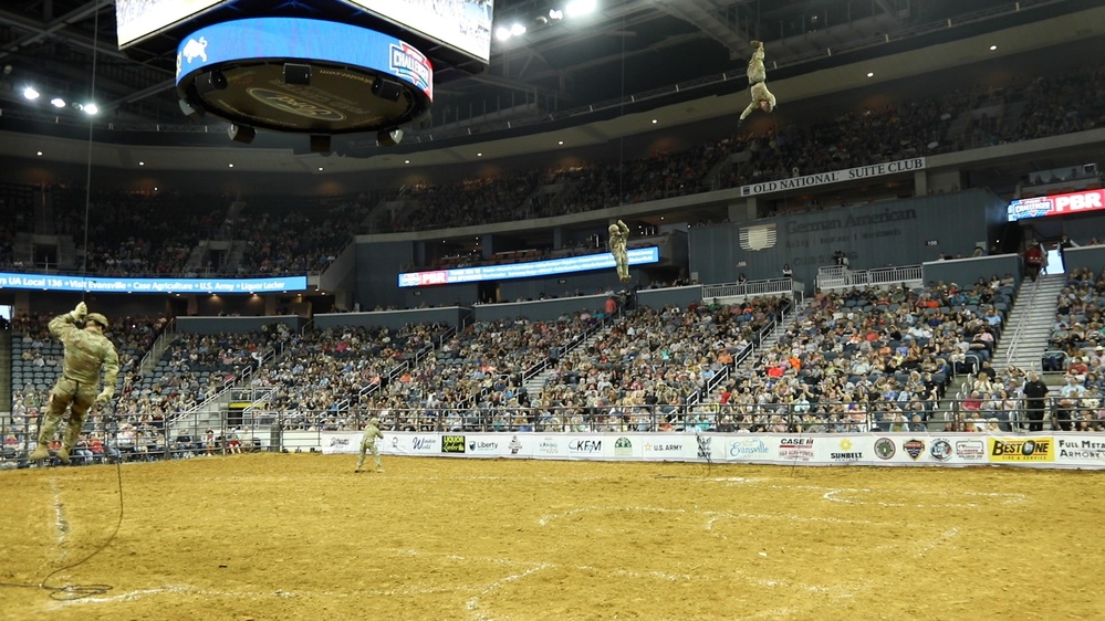 TSAAS Soldiers Rappel at PBR Event in Indiana