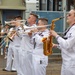 Sailors assigned to Navy Band Southwest perform at the Santa Monica pier during LAFW