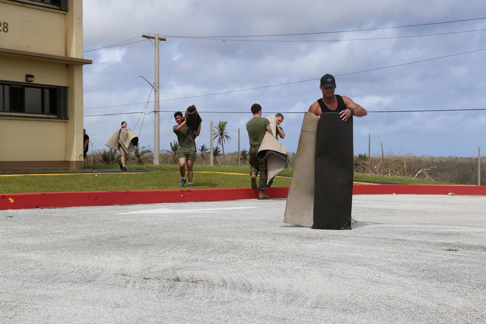 U.S. Marines conduct recovery efforts at Marine Corps Base Camp Blaz