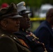 Service members attend the Sunset Sunset Ceremony at the Long Beach Navy Memorial during Los Angeles Fleet Week