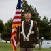 Service members attend the Sunset Sunset Ceremony at the Long Beach Navy Memorial during Los Angeles Fleet Week