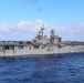 USS Carter Hall Sails Alongside USS Bataan During COMPTUEX