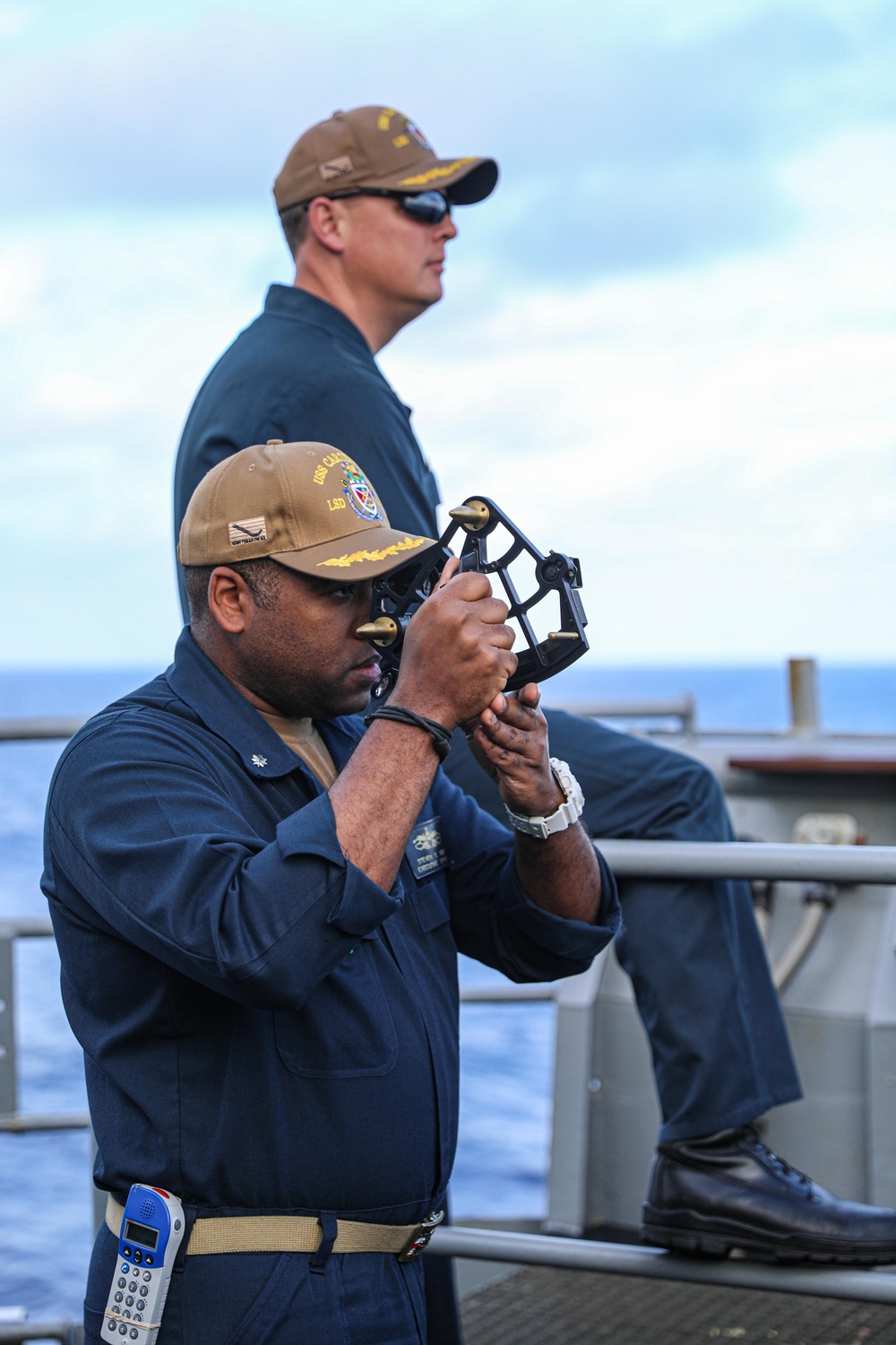 USS Carter Hall Prepares for RAS with USNS Patuxent