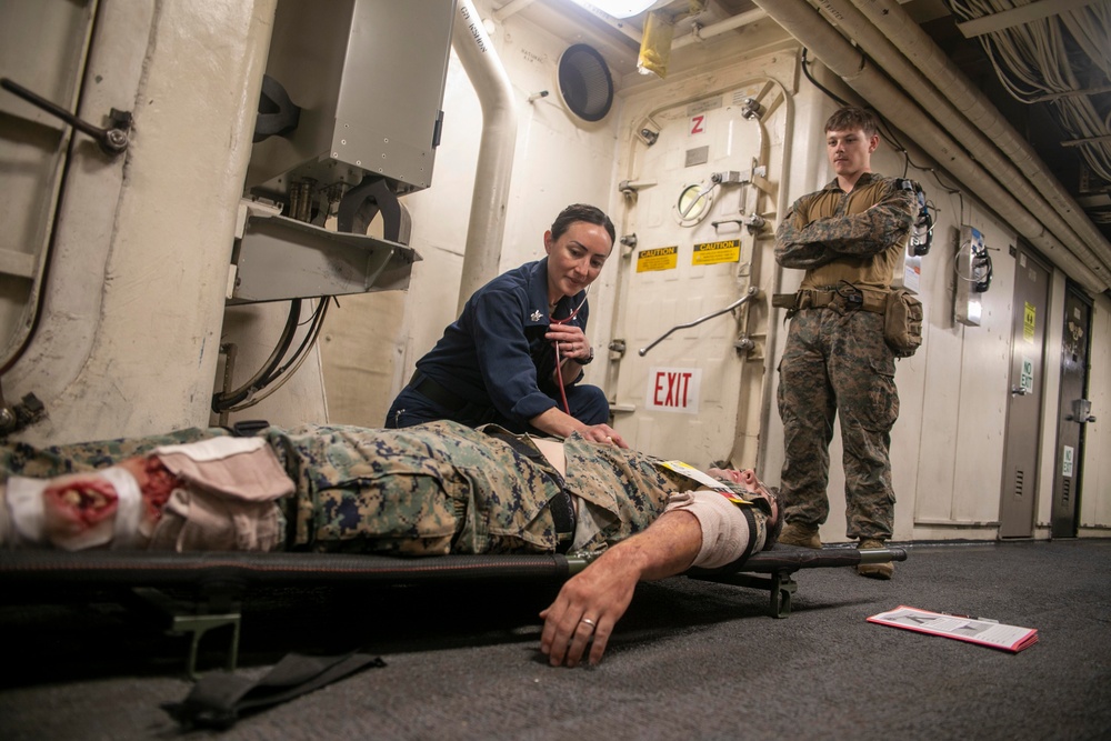 USS Mesa Verde Conducts Mass Casualty Drill