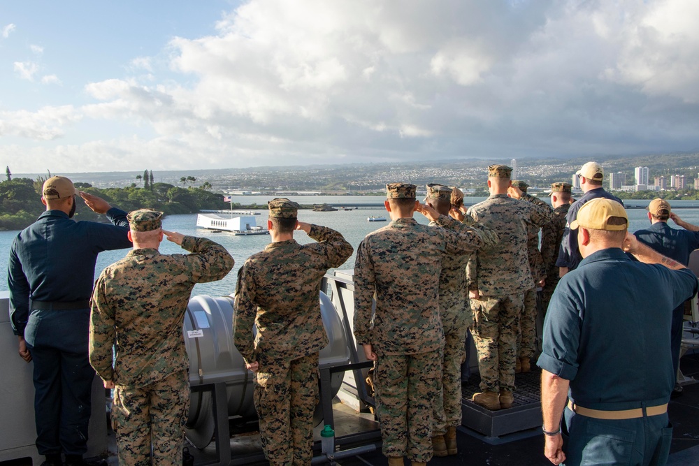 Rendering Honors to USS Arizona Memorial