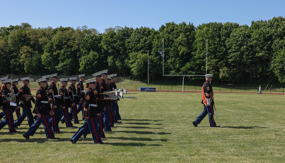 Quantico Marine Band performs at John Glenn High School during Fleet Week